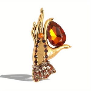 Broche Vintage con Mano de Buda, Elegante, con Diamantes, para Hombre y Mujer, Accesorio de Ropa, Regalo - Product Image 3