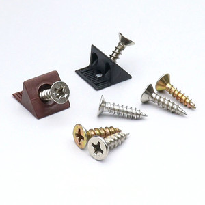 Conector de Plástico Blanco Pequeño para Esquinas, Soporte de Estante, Tornillo de Fijación para Muebles - Product Image 5