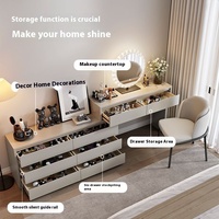 Minimalist Choice Coiffeuse Simple et Pratique Style Log Librement Rétractable Armoire-Intégré avec Miroir LED Vanité