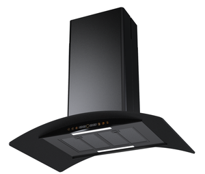 <span class=keywords><strong>Hotte</strong></span> aspirante îlot incurvée en verre trempé avec commande tactile, éclairage LED et aspiration puissante pour îlots de cuisine ouverts - Product Image 2