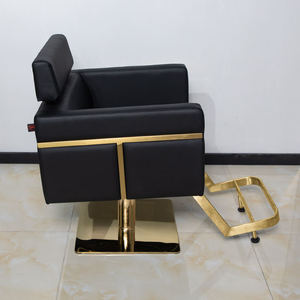 Wholesale Price Custom Professional Modern Salon Reclining Hydraulic Pump Vintage Red Foldable Barber Shop <b>Chair</b> for Men School - Product Image 4