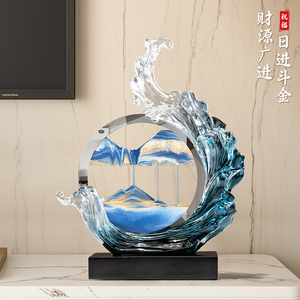 Décoration Feng Shui avec Peinture de Sable Flottant et Cristal, Décoration Moderne pour Salon, Bureau, Meuble TV, Cadeau de déménagement - Product Image 4