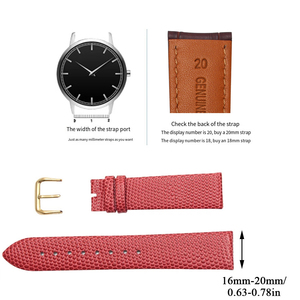 Lionorm 12 14 16 18 20 22mm mô hình thằn lằn hign chất lượng hàng đầu Hạt Da bê chính hãng da đồng hồ ban nhạc Dây đeo với các công cụ Kit - Product Image 5