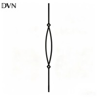 Balustres en métal noir mat de forme fusiforme de la marque DVN, à motifs géométriques, pour escaliers de villas/hôtels/appartements/bibliothèques en Asie du Sud-Est
