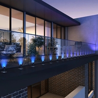 ZD Easy DIY Balustrades de piscine en verre en acier inoxydable avec éclairage LED solaire pour balcons et rampes de villas extérieurs Garantie à vie