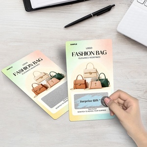 Cartes de remerciement personnalisées pour boutique de sacs à main, nouveaux bons à gratter, tickets à gratter, conception gratuite, données de sécurité, impression numérique, cartes à gratter - Product Image 1