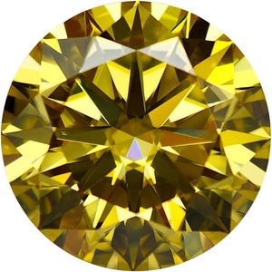 Piedra de Moissanita de Color Amarillo, Corte Redondo, 0.5-5.0ct, VVS1, Diamantes de Moissanita Certificados con Certificado GRA, Pasan la Prueba del Detector de Diamantes - Product Image 1