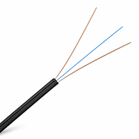 Kabel Drop FTTH Indoor 1 Core Single Mode Kabel Serat Optik Tahan Tekuk Non-Metallic Strength Member Tipe Bow Flat Wire untuk