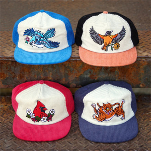 Gorra de béisbol de pana bordada personalizada para hombres y mujeres, gorra Snapback de 5 paneles sin estructura con ala curva, estilo Hip Hop - Product Image 5