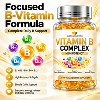 Vitamine B Complexe en Gros, 120 Gélules Molles, OEM ODM, Faible MOQ, Prix Fabricant, Haute Puissance B1 B2 B3 B6 B12 Énergie