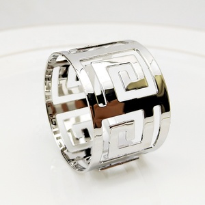 <strong>Cheap</strong> Eco-Friendly Gold Napkin <strong>Rings</strong> with Zigzag Pattern for Party Table Decoration - Product Image 2