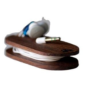 Factory Direct Custom Copper & Wooden Wrap Winder Cable Cord Organizer for Headphones or Phone <b>Headset</b> - Product Image 1