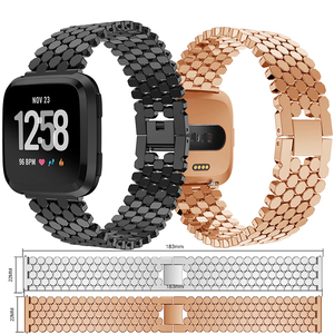 Correa de Reloj de Lujo de Metal para <span class=keywords><strong>Fitbit</strong></span> <span class=keywords><strong>Versa</strong></span>, Hebilla de Joyería de Aleación con Diseño de Escamas de Pescado, Correa de Repuesto para <span class=keywords><strong>Fitbit</strong></span> <span class=keywords><strong>Versa</strong></span> <span class=keywords><strong>2</strong></span>/Lite - Product Image 1