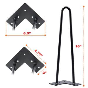 Patas de horquilla para mesa de centro, patas de hierro redondas en forma de <span class=keywords><strong>U</strong></span> V de 16 pulgadas, muebles de <span class=keywords><strong>Metal</strong></span>, banco lateral, patas de horquilla - Product Image 2
