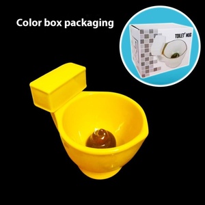 Cuenco de inodoro en forma de caca de cerámica de moda peculiar, tazas de agua de forma extraña práctica creativa de broma, broma perfecta para cualquier ocasión - Product Image 6