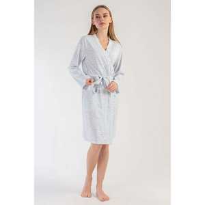 Ensemble de peignoirs romantiques à manches longues pour femmes, en gaze de coton respirante, avec taille élastique et poches, idéal pour l'hiver et la maison - Product Image 5