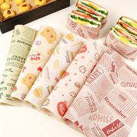 Lot de 4 kits de papier d'emballage alimentaire blanc de qualité alimentaire, résistant à la graisse, biodégradable et écologique pour burgers, pizzas, frites et sandwichs