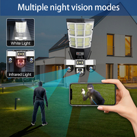 Caméra de sécurité solaire 4G PTZ, caméra CCTV solaire, carte SIM 4G, alerte de mouvement, IP66, résistante aux intempéries, 3 objectifs pour la surveillance de la cour, de la ferme et de la rue