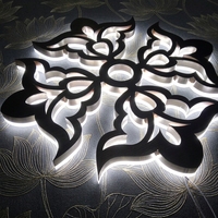 Panneau extérieur personnalisé en 3D, panneau en acrylique avec éclairage LED, panneau lumineux rétroéclairé 3D équipé d'un transformateur, prise étanche