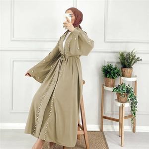 MANNI Ramadan Eid Mubarak Phụ Nữ Kaki Abaya Caftan Dubai Áo Cardigan Kaftan Quần Áo Hồi Giáo - Product Image 2