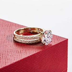 Bague de mariage personnalisée SGARIT en moissanite, 3 carats, taille brillant rond, monture pavée en or 14 carats, bijoux pour femme - Product Image 6