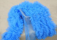 Dentelle plissée à volants de 28CM de large, maille 3D, Tulle dentelle, tissu bricolage robe de poupée, jupe bébé, vêtements bouffants, matériel de couture