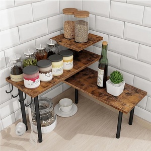 Organizador de Esquina Móvil de Madera para Encimera de Cocina, Estante de 3 Niveles, Organizador de Encimera - Product Image 3