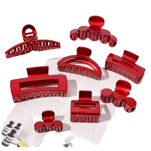 Nouvel An Cheveux Griffes Rouge Festif Géométrique Conception Simple Style Pinces À Cheveux En Plastique Nouvel An <span class=keywords><strong>Chinois</strong></span> Accessoires pour Femmes - Product Image 1