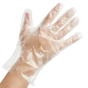 Gıda güvenliği koruyucu şeffaf Compostable tek kullanımlık polietilen eldiven temizleme HD polietilen eldiven plastik polietilen eldivenler