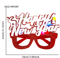 Lunettes LED de Noël style sapin doré, très populaires, pour enfants et adultes, décoration de fête, monture de lunettes de Noël
