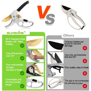 Ánh nắng mặt trời chuyên nghiệp hộ gia đình vườn kéo ngoài trời trang trại công cụ thép không gỉ sắc nét bonsai hoa nho chi nhánh pruner cắt - Product Image 6