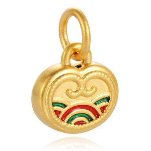 Colgante de Cruz en Oro Sólido de 24K, 0.3g, Moderno, con Empaque Personalizable, Accesorios de Joyería para Aniversario, Diseño Propio Bienvenido - Product Image 1