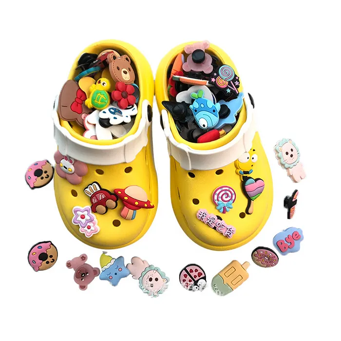 Small MOQ Custom PVC Rubber Free Designer Clog Croc Charms Wholesale for Shoe