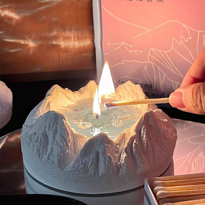 Novità candele in gesso stoppino di cotone unico a forma di montagna candela profumata di cera di soia per la decorazione - Product Image 3