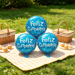 Palloncini in Foil Stampati in Serigrafia a 6 Colori 'Party Love Happy Birthday' Rotondi 10 Pollici Metallizzati per Decorazioni - Product Image 6