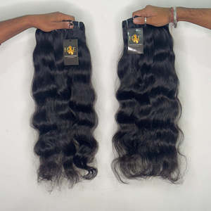 Tissage de cheveux raides vierges indiens Temple, cuticule vierge crue alignée cheveux humains indiens cuticule alignée faisceaux de tissage - Product Image 1