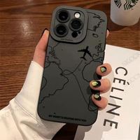 Étui de téléphone de conception d'itinéraire d'avion de voyage-nspired pour iPhone 16 15 14 13 12 11 X XR Xs SE2 SE 8 7 Plus Pro Max Mini