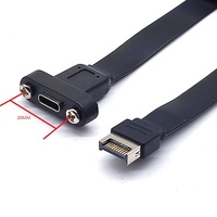 Cable de Expansión USB 3.1 de 50 cm para Panel Frontal, 2 Conectores Tipo-E Macho a 2 Conectores Tipo C Hembra para Placa Base de Computadora