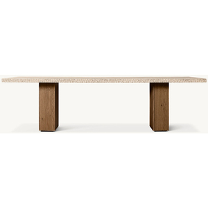 Bắc Âu Thiết kế Hiện Đại Đồ nội thất trong nhà sang trọng nhà đặt 6 chỗ ngồi travertine hàng đầu hình chữ nhật bàn ăn - Product Image 4