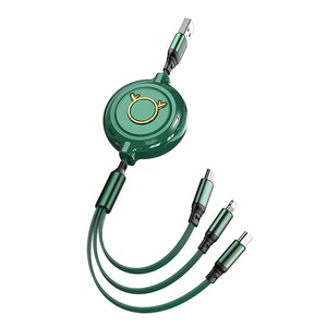 Cable de datos retráctil 3 en 1, carga rápida Usb C Lightning para teléfonos Apple Huawei, Material Tpe de 1m - Product Image 2