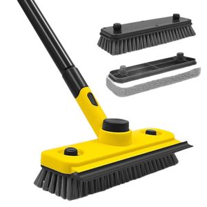 3 in 1 <b>Magic</b> Floor Design Plastic Long Handle Bathroom Cleaning <b>Brush</b> With Removable Replacement Head - Product Image 1