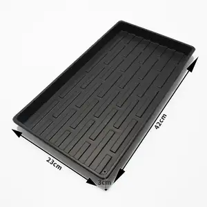 420*230*30mm PS Black Plastic Hydroponic Seed Planting Growing Trays Plant Containers For Nurseries