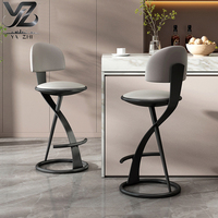Yazhi acier inoxydable haut tabouret Art métal chaise de Bar moderne populaire maison île hôtel salon confortable dossier