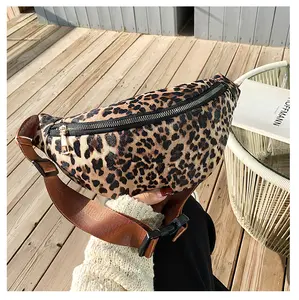 Bayanlar bel çantası yeni kore tarzı moda kişilik moda leopar bel çantası leopar fanny paket bel çantası