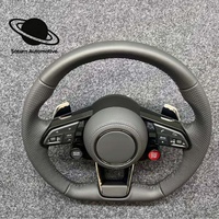 Volant de luxe chauffant à 4 branches en cuir semi-perforé sur mesure pour modèles Audi A4 A5 A6 A7 A3 S3 S4 B9