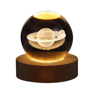 โคมไฟคริสตัลทรงกลม 3 มิติ ลายกาแล็กซี่ ขนาดใหญ่ แสงสีขาวอบอุ่น สำหรับตกแต่งห้องนอน - Product Image 1