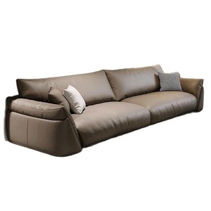 Divano Componibile in Vera Pelle a Tre Posti in Stile Italiano Minimalista per Soggiorni Moderni di Piccole Dimensioni - Product Image 5