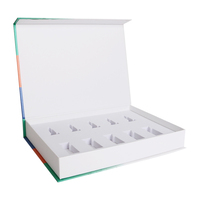 Boîte de collection en carton pour emballage de flacons de parfum, avec insert en EVA découpé, en forme de livre, en papier blanc, pour emballage de flacons cosmétiques