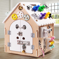 Casa de Madera Giratoria Educativa Montessori, Aprendizaje Sensorial Preescolar, Habilidades para la Vida, Juguetes Finos, Rompecabezas de Madera