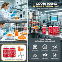 OEM Private Label CoQ10 100mg Heerlijke Gummy Supplementen Vegan CoQ10 Gummies Antioxidanten Hartgezondheid Ondersteuning